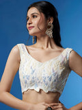 Exquisite White Sequins Net Sangeet Wear Lehenga Choli With Dupatta