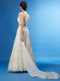 Exquisite White Sequins Net Sangeet Wear Lehenga Choli With Dupatta - Zeel Clothing