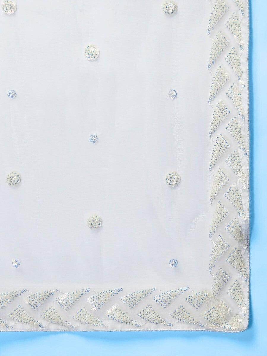 Exquisite White Sequins Net Sangeet Wear Lehenga Choli With Dupatta - Zeel Clothing
