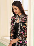 Extraordinary Black Embroidered Georgette Jacket Salwar Suit - Zeel Clothing