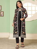 Extraordinary Black Embroidered Georgette Jacket Salwar Suit - Zeel Clothing