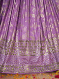 Eye Catching Lavender Silk Floral Zari Designer Lehenga Choli - Zeel Clothing