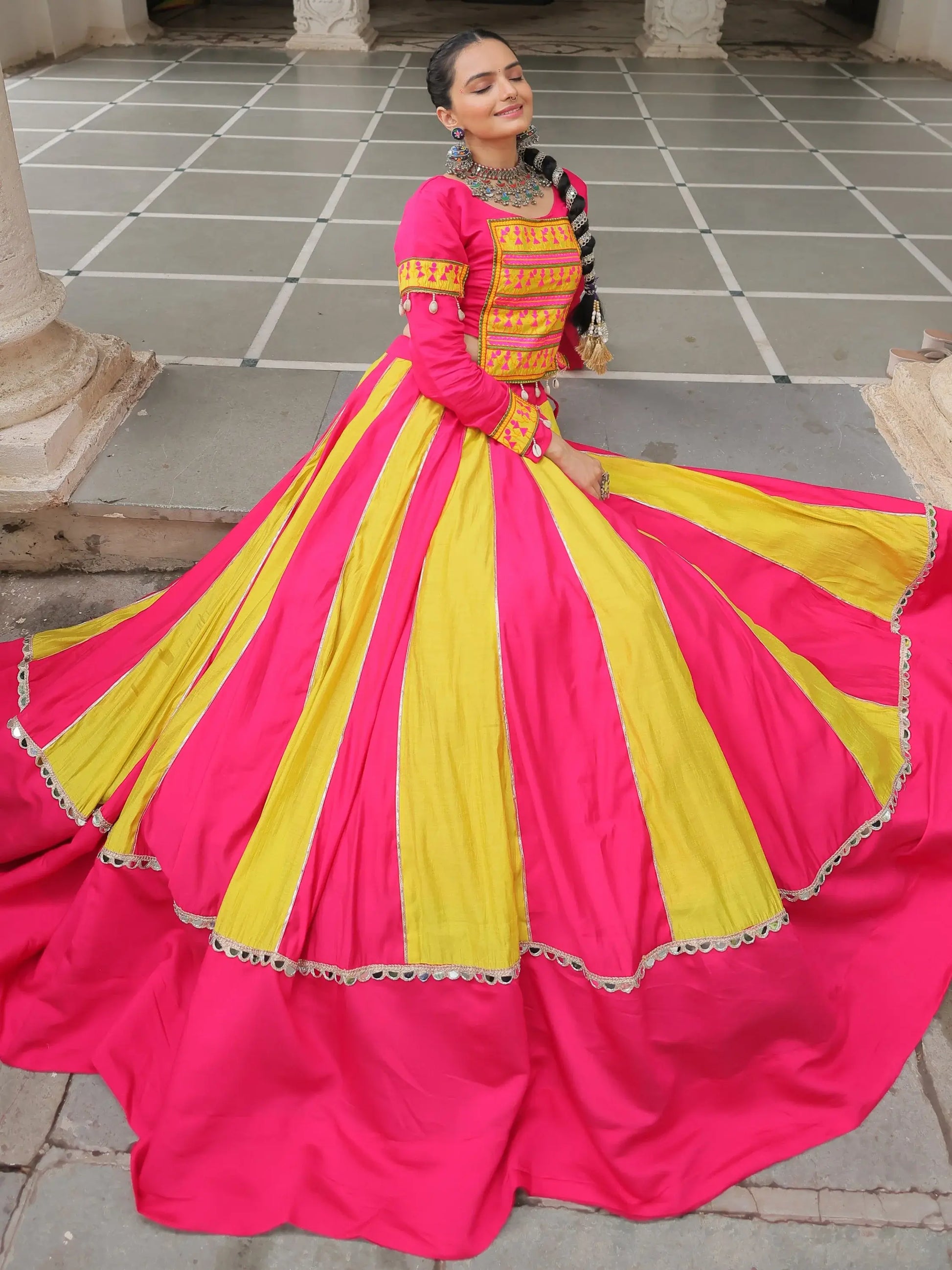 Eye-Catching Yellow Embroidered Silk Traditional Lehenga Choli - Zeel Clothing