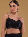 Fabulous Black Embroidered Georgette Reception Wear Lehenga Choli - Zeel Clothing