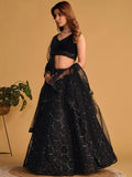Fabulous Black Embroidered Organza Lehenga Choli With Dupatta - Zeel Clothing