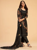 Fabulous Black Sequins Embroidered Georgette Salwar Suit - Zeel Clothing