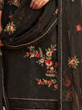 Fabulous Black Sequins Embroidered Georgette Salwar Suit - Zeel Clothing