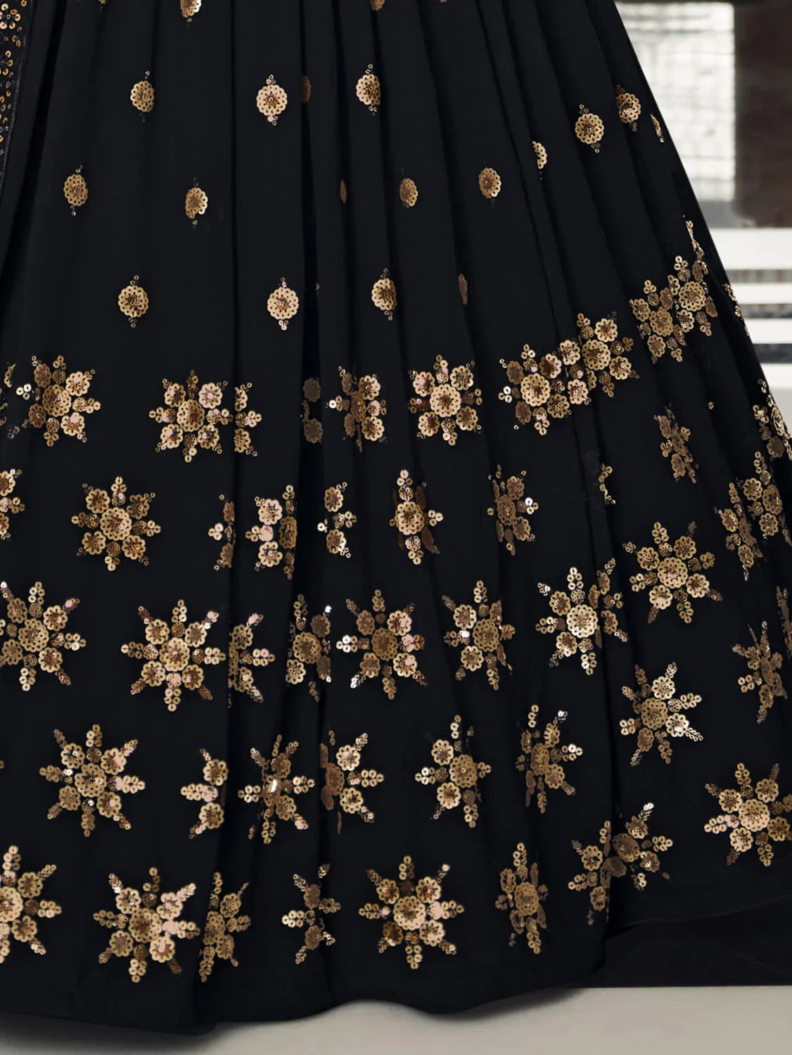 Fabulous Black Sequins Georgette Sangeet Wear Lehenga Choli - Zeel Clothing