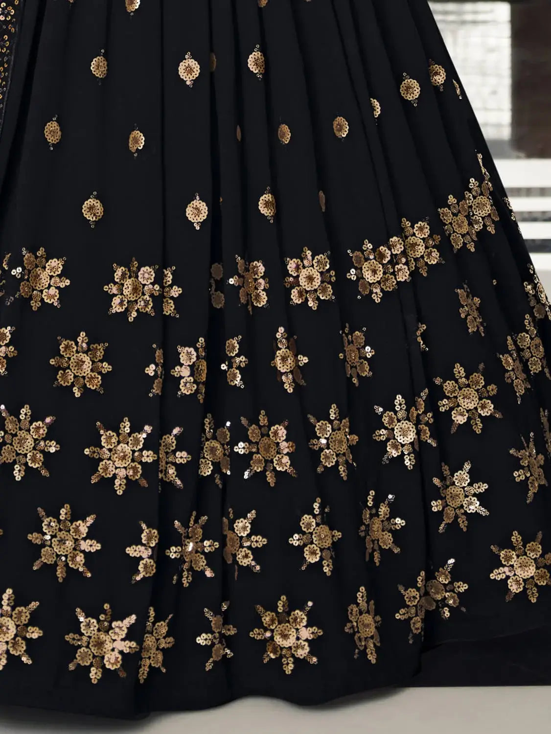 Fabulous Black Sequins Georgette Sangeet Wear Lehenga Choli - Zeel Clothing