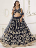 Fabulous Black Sequins Net Reception Wear Lehenga Choli With Dupatta - Zeel Clothing