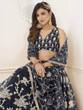 Fabulous Black Sequins Net Reception Wear Lehenga Choli With Dupatta - Zeel Clothing