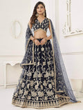Fabulous Black Sequins Net Reception Wear Lehenga Choli With Dupatta - Zeel Clothing