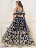 Fabulous Black Sequins Net Reception Wear Lehenga Choli With Dupatta - Zeel Clothing