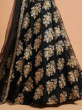 Fabulous Black Zari Embroidery Net Reception Wear Lehenga Choli - Zeel Clothing