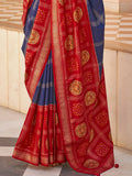 Fabulous Blue Patola Printed Silk Event Wear Saree With Blouse - Zeel Clothing