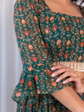 Fabulous Green Digital Printed Georgette Sharara Suit With Jacket - Zeel Clothing