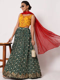 Fabulous Green Fancy Digital Printed Art Silk Lehenga Choli - Zeel Clothing
