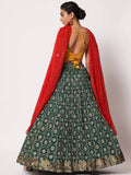 Fabulous Green Fancy Digital Printed Art Silk Lehenga Choli - Zeel Clothing
