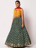 Fabulous Green Fancy Digital Printed Art Silk Lehenga Choli - Zeel Clothing
