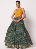 Fabulous Green Fancy Digital Printed Art Silk Lehenga Choli - Zeel Clothing