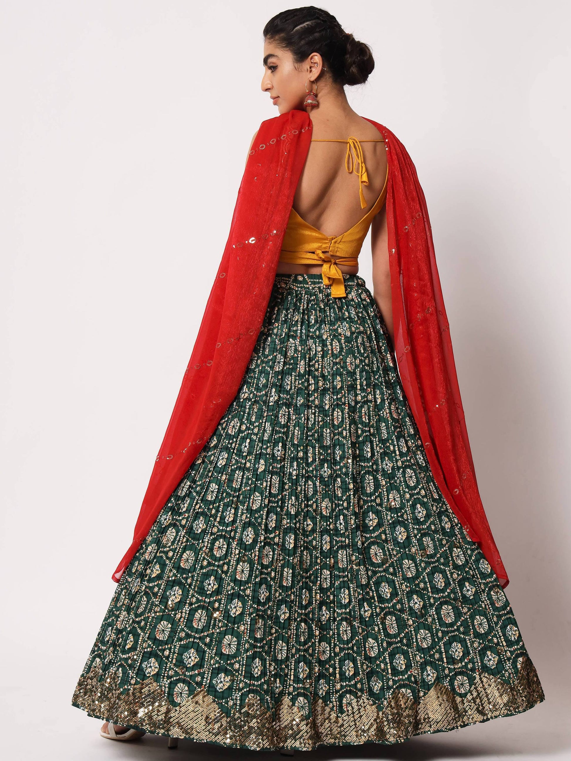 Fabulous Green Fancy Digital Printed Art Silk Lehenga Choli - Zeel Clothing