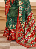 Fabulous Green Patola Print Silk Engagement Wear Saree With Blouse - Zeel Clothing