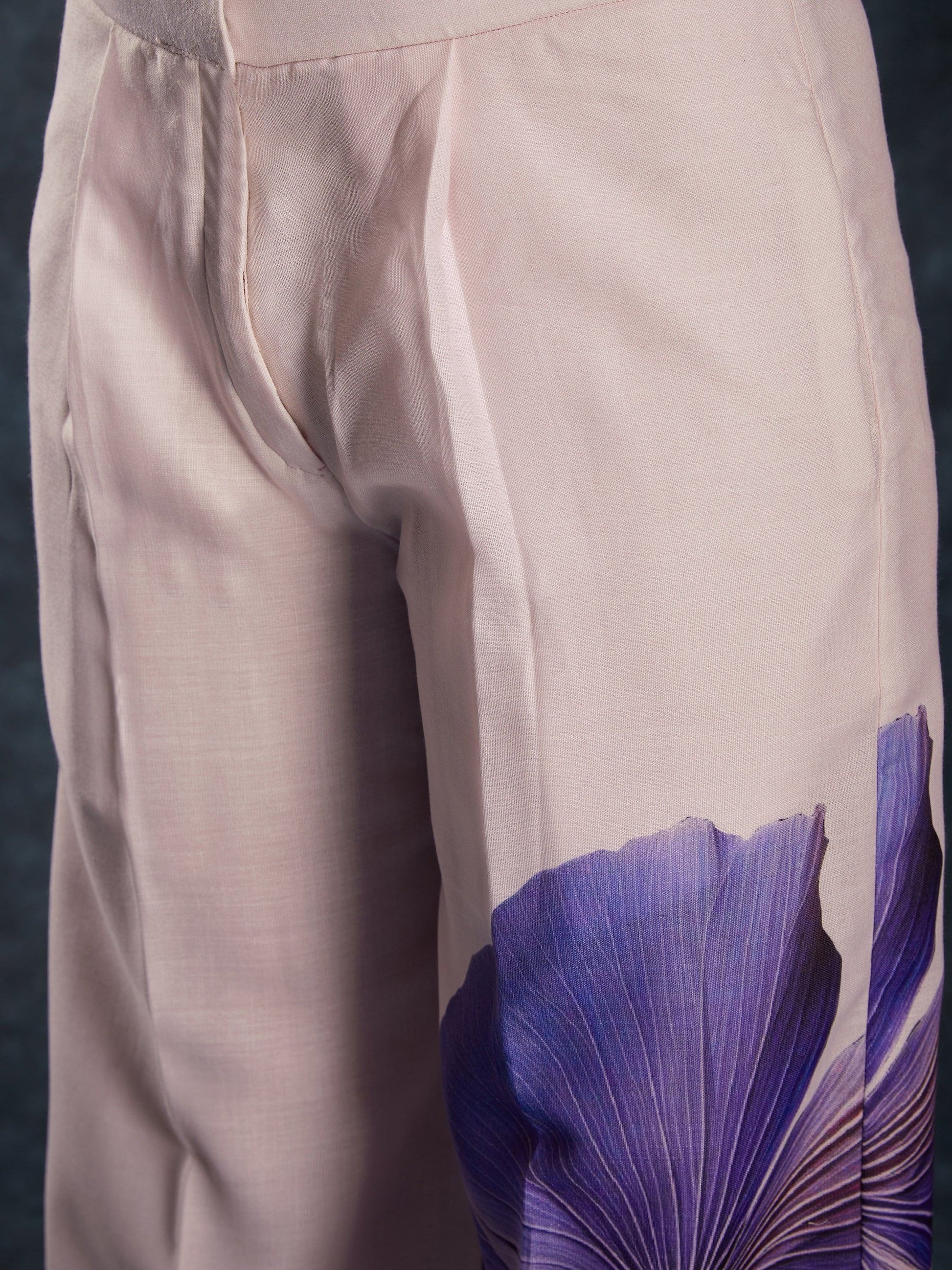 Fabulous Light Pink Digital Printed Linen Office Wear Co-Ord Set - Zeel Clothing