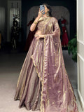 Fabulous Lilac Sequins Work Organza Party Wear Lehenga Choli With Dupatta - Zeel Clothing