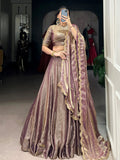 Fabulous Lilac Sequins Work Organza Party Wear Lehenga Choli With Dupatta - Zeel Clothing