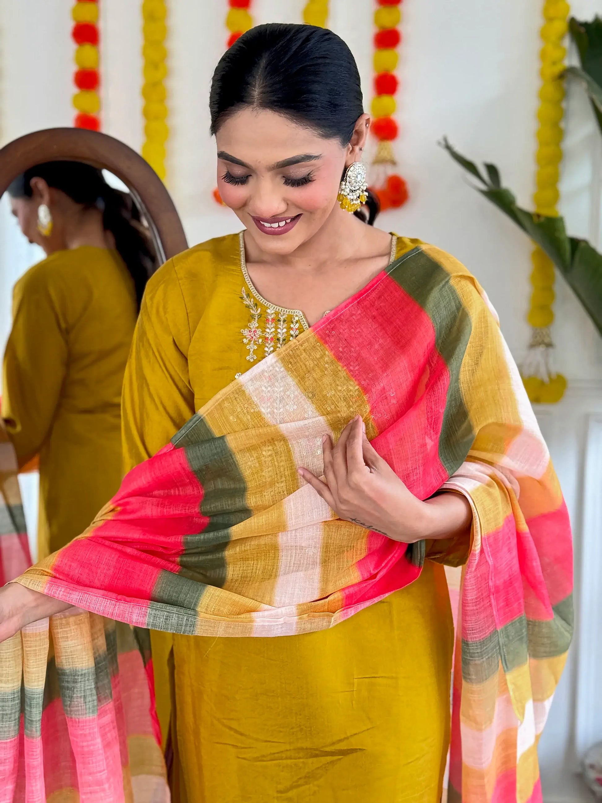 Fabulous Mustard Yellow Sequins Viscose Festival Wear Pant Suit - Zeel Clothing