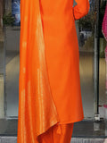 Fabulous Orange Hand Work Viscose Traditional Pant Suit With Dupatta - Zeel Clothing