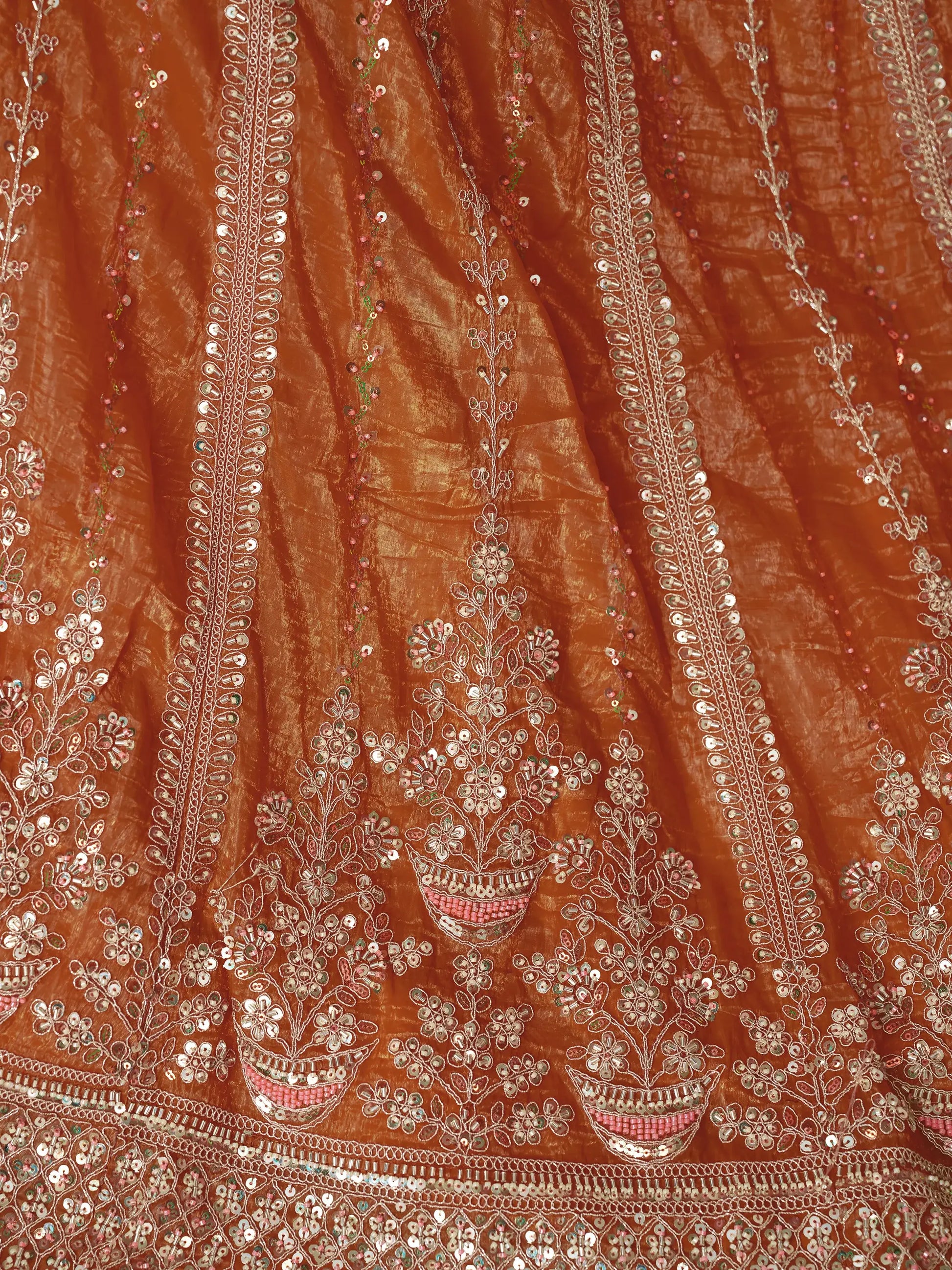 Fabulous Orange Zari Work Silk Engagement Wear Lehenga Choli - Zeel Clothing
