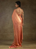 Fabulous Peach Border Work Satin Event Wear Pre-Stitched Saree With Blouse - Zeel Clothing