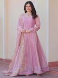 Fabulous Pink Chiffon Festival Wear Gown With Sequin Dupatta - Zeel Clothing
