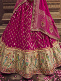 Fabulous Pink Embroidered Organza Wedding Wear Lehenga Choli - Zeel Clothing