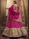 Fabulous Pink Embroidered Organza Wedding Wear Lehenga Choli - Zeel Clothing