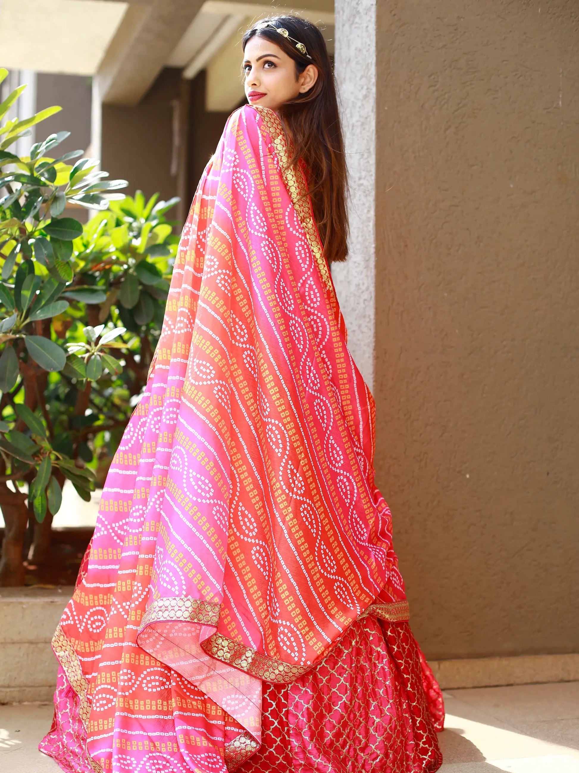 Fabulous Pink Embroidery Chinon Wedding Lehenga Choli With Dupatta - Zeel Clothing