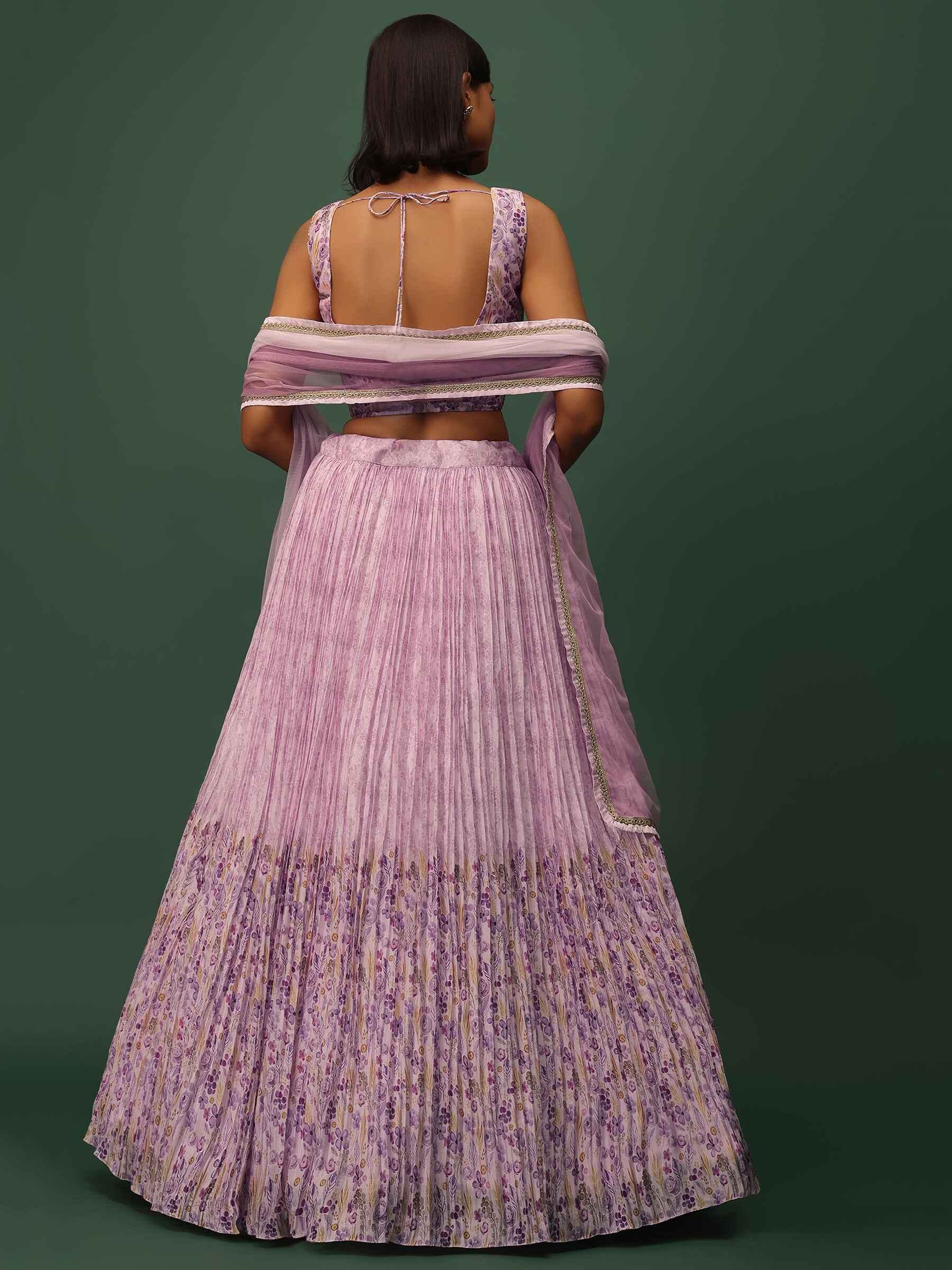 Fabulous Pink Floral Printed Georgette Event Wear Lehenga Choli - Zeel Clothing