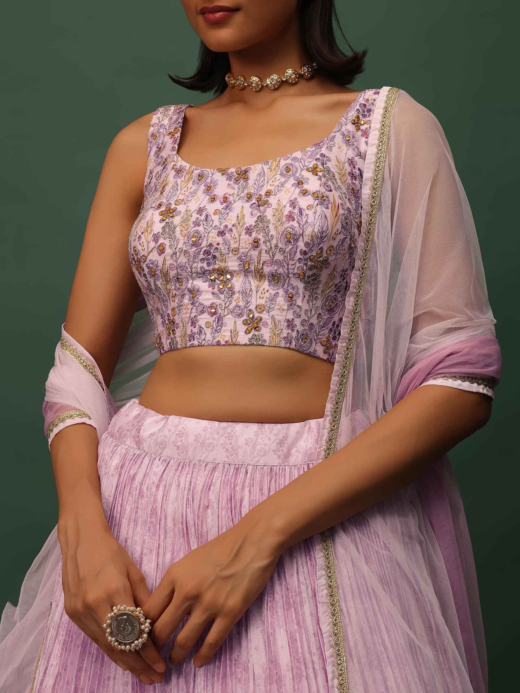 Fabulous Pink Floral Printed Georgette Event Wear Lehenga Choli - Zeel Clothing