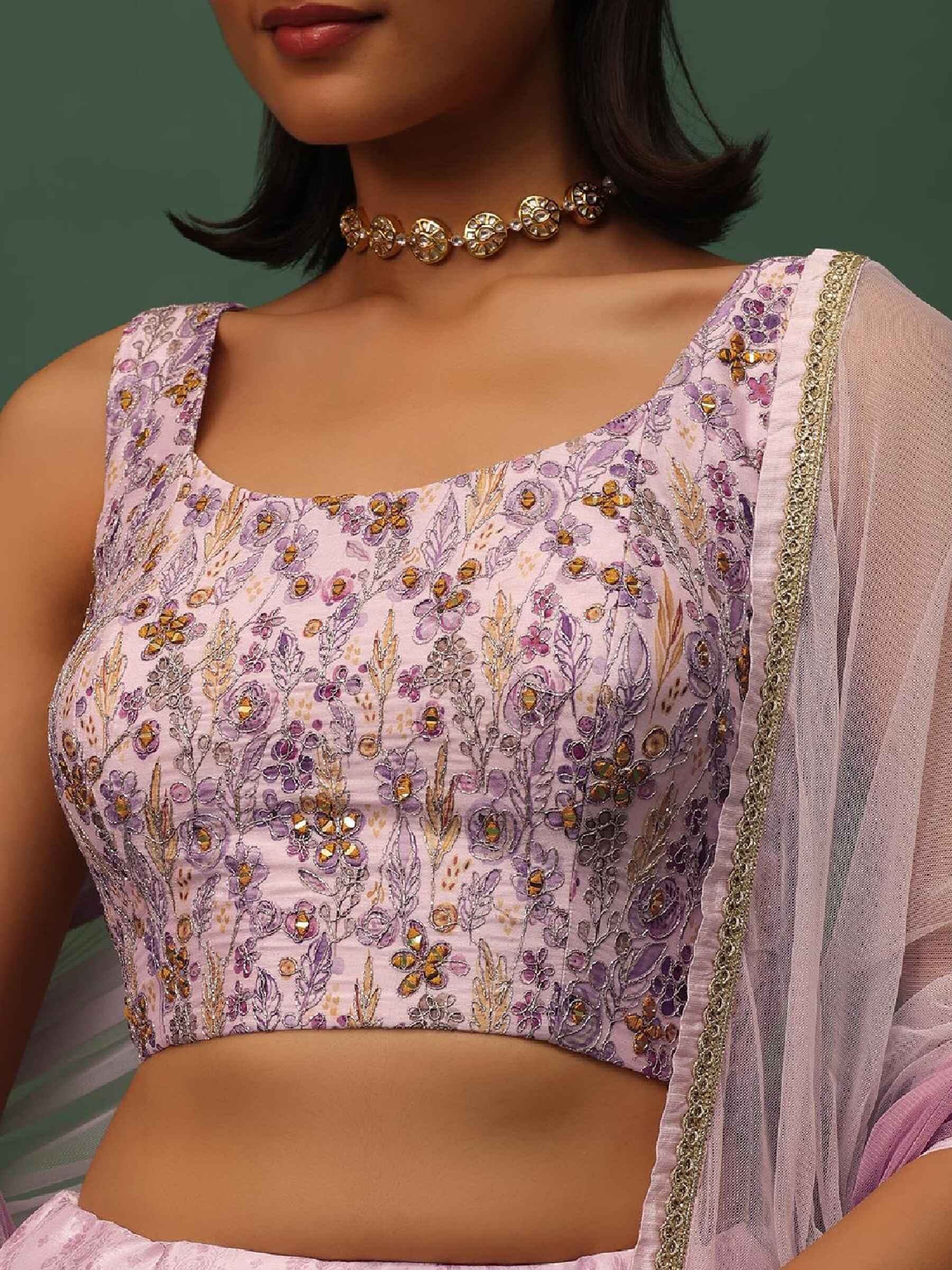 Fabulous Pink Floral Printed Georgette Event Wear Lehenga Choli - Zeel Clothing