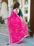 Fabulous Pink Georgette Festival Wear Gotta Patti Saree With Blouse - Zeel Clothing
