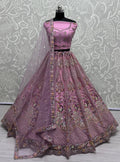 Fabulous Pink Sequins Work Net Wedding Wear Lehenga Choli With Dupatta - Zeel Clothing