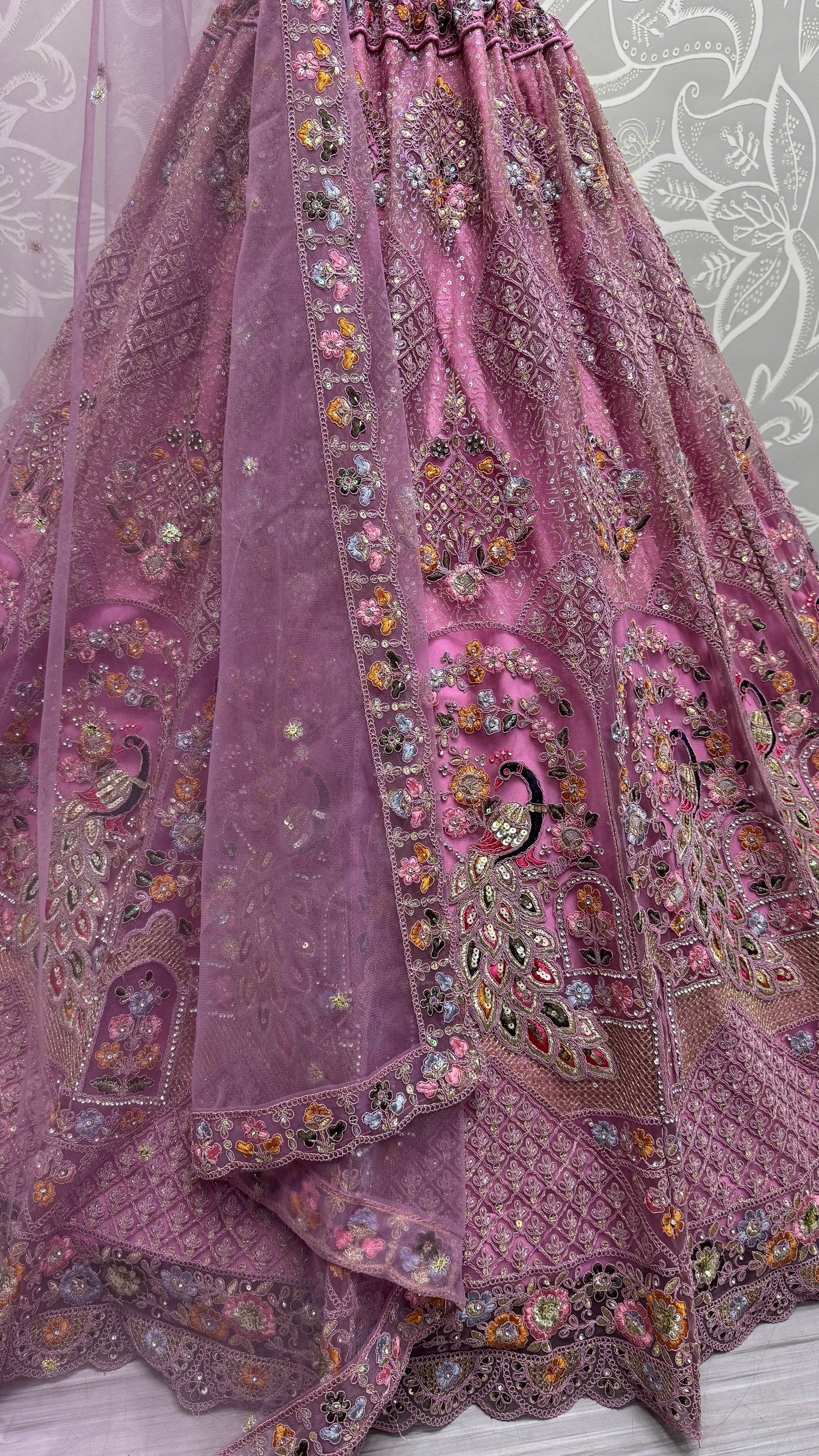 Fabulous Pink Sequins Work Net Wedding Wear Lehenga Choli With Dupatta - Zeel Clothing