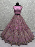 Fabulous Pink Sequins Work Net Wedding Wear Lehenga Choli With Dupatta - Zeel Clothing