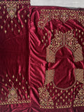 Fabulous Pink Velvet Bridal Lehenga Choli With Double Dupatta - Zeel Clothing