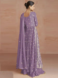 Fabulous Purple Embroidered Georgette Festival Wear Palazzo Suit - Zeel Clothing