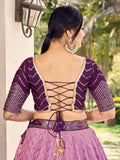 Fabulous Purple Sequins Chinon Traditional Lehenga Choli With Dupatta - Zeel Clothing