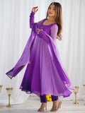 Fabulous Purple Shaded Georgette Event Wear Anarkali Suit With Dupatta - Zeel Clothing