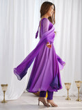 Fabulous Purple Shaded Georgette Event Wear Anarkali Suit With Dupatta - Zeel Clothing