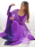 Fabulous Purple Shaded Georgette Event Wear Anarkali Suit With Dupatta - Zeel Clothing